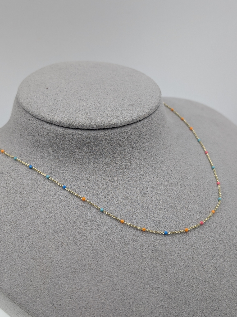 NWOT Gorjana 18K Gold Plated Rainbow Enamel Choker Necklace Bb33 - Picture 5 of 5